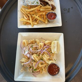 Stephens Grill - Here is the Euro pita sandwich and calamari.both of these dishes were exceptionally fresh! - Greek Near Me - Camarillo, California Stephens Grill - Here is the Euro pita sandwich and calamari.both of these dishes were exceptionally fresh! - Greek Near Me - Camarillo, California