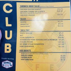West Point Eagles Club - Menu