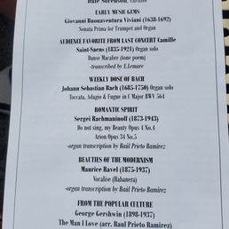 Program for free Sunday concert Program for free Sunday concert