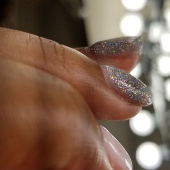 Nails & Noble Spa - Huge, bulky glitter nails that weren't filed down properly. Literally looks like a glob of glitter sitting on my nail. - Nail Salons Near Me - Hackensack, New Jersey