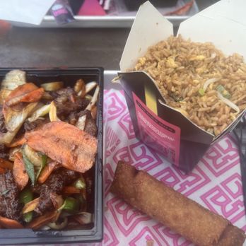 The Rice Box - Mongolian beef combo - Asian Fusion Near Me - Houston, Texas