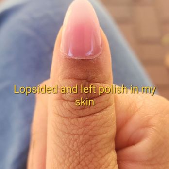 Diamond Hands Nail Spa - Lopsided nails and polish in my skin - Nail Salons Near Me - San Leandro, California Diamond Hands Nail Spa - Lopsided nails and polish in my skin - Nail Salons Near Me - San Leandro, California