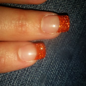 Phoenix Nails & Spa - Orange gel powder - Nail Salons Near Me - Kalamazoo, Michigan