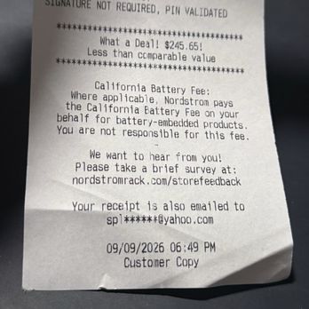 Nordstrom Rack - Receipt - Shoe Stores Near Me - Santa Rosa, California Nordstrom Rack - Receipt - Shoe Stores Near Me - Santa Rosa, California