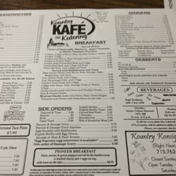 the menu for the restaurant