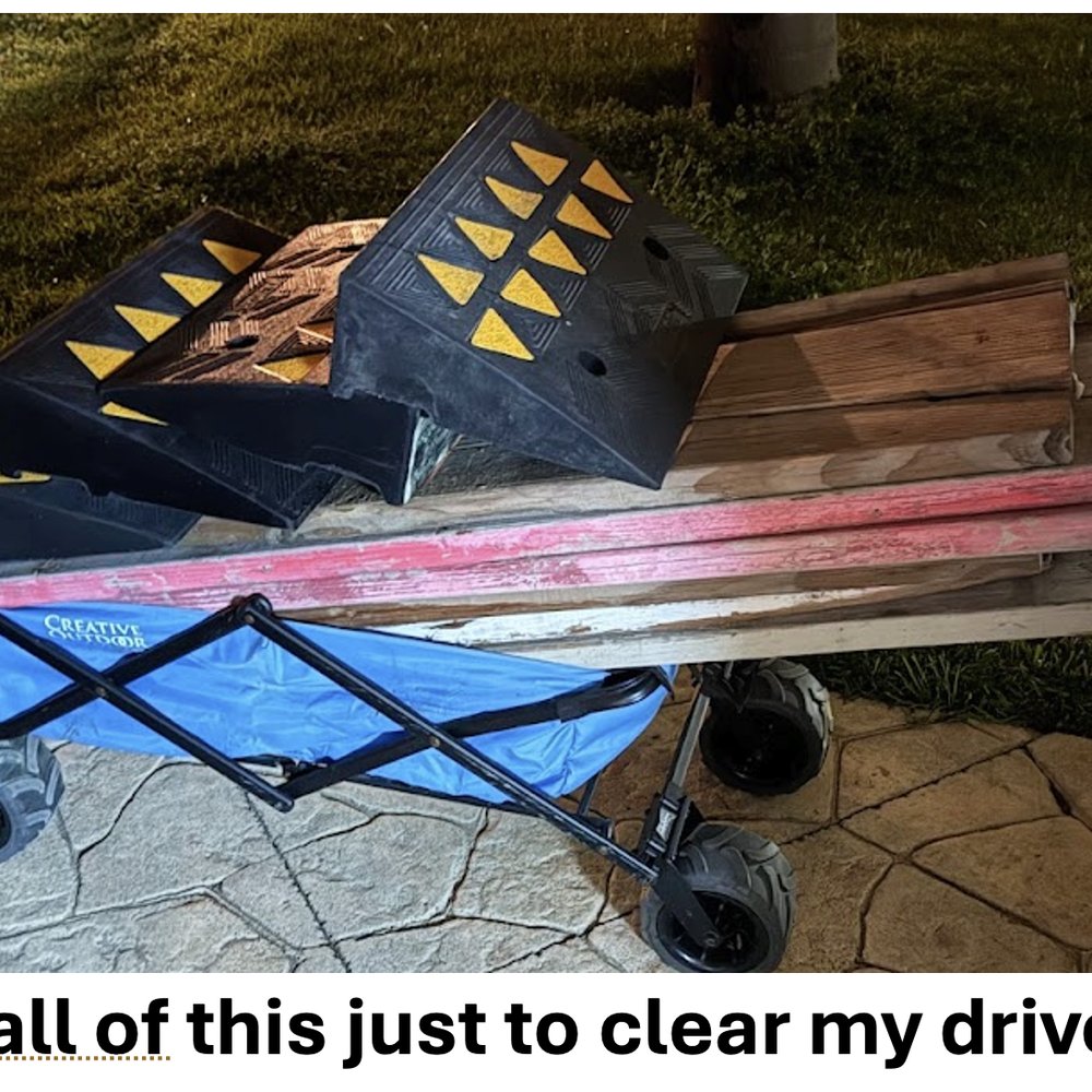 WeldTec Designs - Wood and curb ramps to clear my driveway before the lift kit. I can now clear it with none of these - Auto Customization Near Me - El Cajon, California WeldTec Designs - Wood and curb ramps to clear my driveway before the lift kit. I can now clear it with none of these - Auto Customization Near Me - El Cajon, California