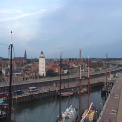Hafenkran van Harlingen - Rundblick von der Aussichtsplattform.