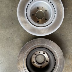 Photo of EVFixMe - Costa Mesa, CA, United States. New rotor compared to damaged rotor
