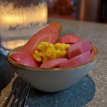 Nura - Their pickles, really well flavored, reminded us of high quality Lebanese pickles. - New American Near Me - Brooklyn, New York Nura - Their pickles, really well flavored, reminded us of high quality Lebanese pickles. - New American Near Me - Brooklyn, New York