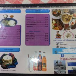 La Bendición De Dios Tortilleria Y Pupuseria - Menu