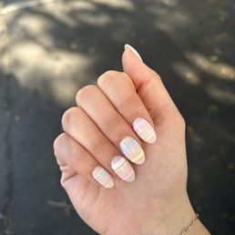 Dip powder on natural nail with design Dip powder on natural nail with design