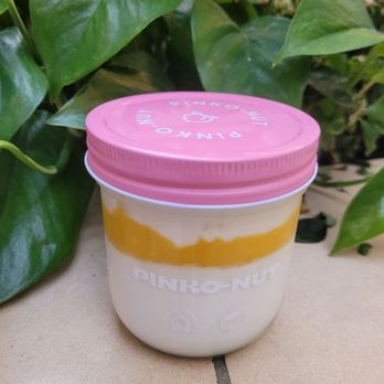Pink Pink Tea Shoppe - mango mochi & coconut - Bubble Tea Near Me - San Mateo, California