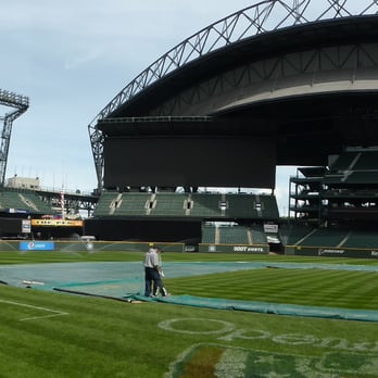 T-Mobile Park - field view from near visitor's dugout...a panorama I shot. - Stadiums & Arenas Near Me - Seattle, Washington T-Mobile Park - field view from near visitor's dugout...a panorama I shot. - Stadiums & Arenas Near Me - Seattle, Washington