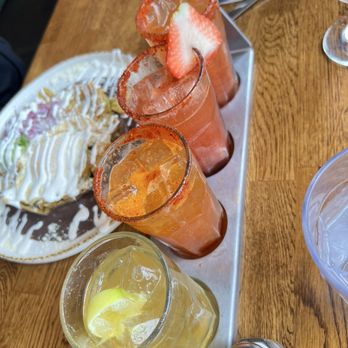 Madres Brunch - Michelda flight (delicious but serving in broken glasses is a HAZARD!) - Breakfast & Brunch Near Me - Long Beach, California Madres Brunch - Michelda flight (delicious but serving in broken glasses is a HAZARD!) - Breakfast & Brunch Near Me - Long Beach, California