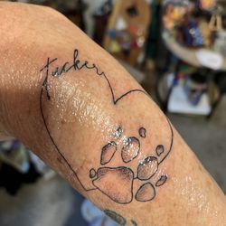 Broken Clover Tattoo - A beautiful tattoo by Jasmine at Broken Clover ,memorializing the passing of my dog Tucker
