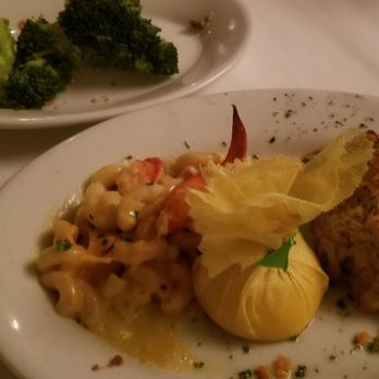 Ruth's Chris Steak House - Crab cake w/lobster mac & cheese and broccoli - Steakhouses Near Me - Durham, North Carolina Ruth's Chris Steak House - Crab cake w/lobster mac & cheese and broccoli - Steakhouses Near Me - Durham, North Carolina