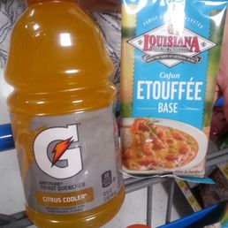 This is what I call a real grocery store! They have citrus cooler gatorade and etouffe mix. This is what I call a real grocery store! They have citrus cooler gatorade and etouffe mix.