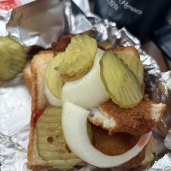 Kings Grill - Supposed to be 2 pieces of catfish w/pickles & onions