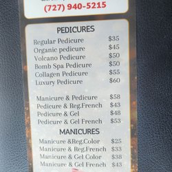 Friendly Nails & Spa - Price menu front