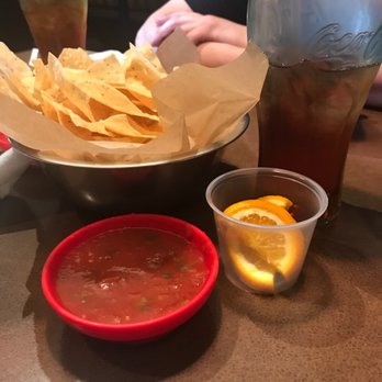 Huey Luey's - Chips and salsa and sweet tea with orange slices. Mmmm! - Tex-Mex Near Me - Hiram, Georgia Huey Luey's - Chips and salsa and sweet tea with orange slices. Mmmm! - Tex-Mex Near Me - Hiram, Georgia
