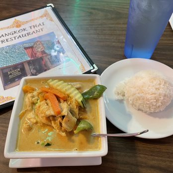 Bangkok Thai - DELICIOUS pumpkin curry with steamed rice - Thai Near Me - Thermopolis, Wyoming