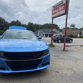 Rosewood Dairy Bar - the front of a blue dodge charger - Burgers Near Me - Columbia, South Carolina Rosewood Dairy Bar - the front of a blue dodge charger - Burgers Near Me - Columbia, South Carolina
