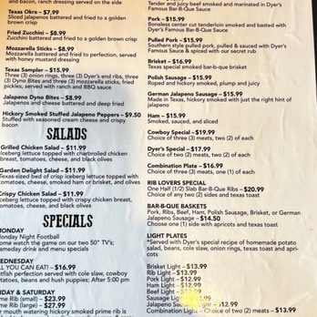 Dyer's Bar-B-Que - Menu - Barbeque Near Me - Amarillo, Texas