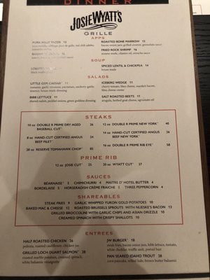 Menu photo 6 Josie Wyatt's Grille Moab, UT