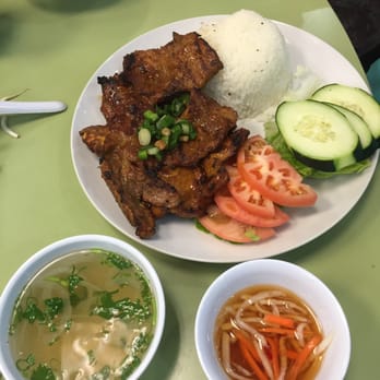 Pho 54 - Porkchop with broken rice and side of soup - Vietnamese Near Me - Westminster, California Pho 54 - Porkchop with broken rice and side of soup - Vietnamese Near Me - Westminster, California
