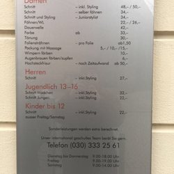 Coiffeur Zimmermann - Preise