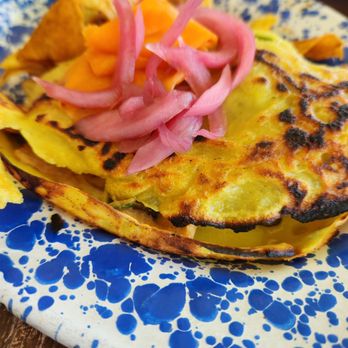 Veg Kitchen + Bar - Summer Crepe with a few, um, stolen sweet potato chips from my coworker. - Vegan Near Me - Sacramento, California