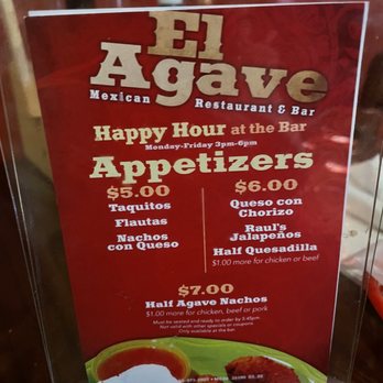 El Agave - Happy hour food menu - Mexican Near Me - Catonsville, Maryland