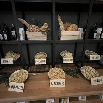 Corso - ws a display of various types of pasta - Italian Near Me - Niagara Falls, Ontario