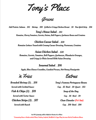Menu photo 3 Tony's Place Walnut Grove, CA Menu photo 3 Tony's Place Walnut Grove, CA