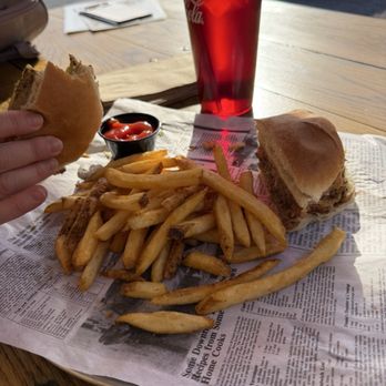 Good Ship Brewing & Eatery - Burger, The Good Ship. and fries. Burger was solid. Fries were freakin EXCELLENT. - Breweries Near Me - Hopewell, Virginia