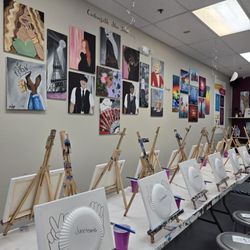 Painting with a Twist - A table set  up
