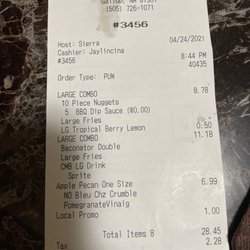 Wendy's - I ask for bbq sauce.But come on now it says it on the receipt. But you sure  wanted that extra $1. My fries were completely cold.