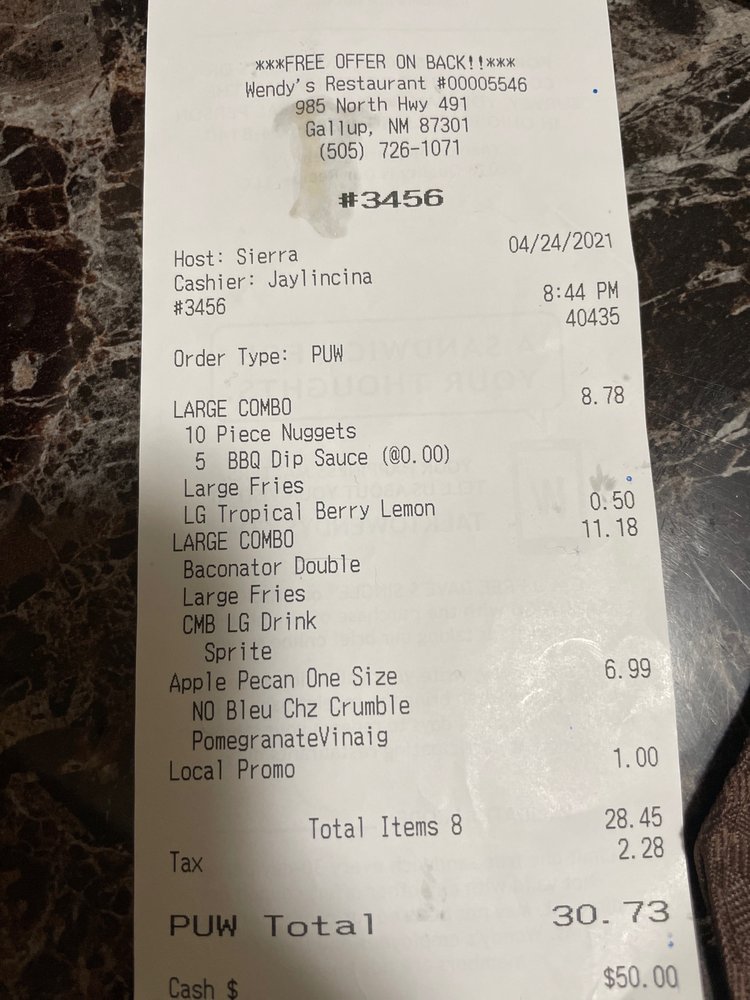 WENDY’S in 985 North Highway 491, Gallup, New Mexico Updated October