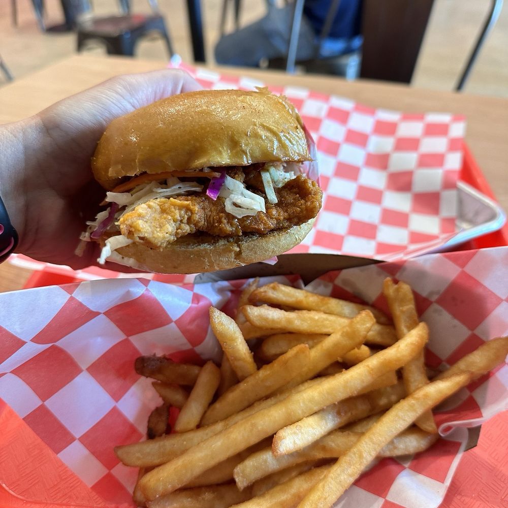 Mighty Chick Sando - Nashville hot chicken Sando.  sooo good ! - Chicken Wings Near Me - Bedford, Texas