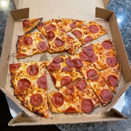 a box of pepperoni pizza a box of pepperoni pizza