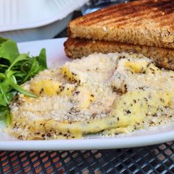 Blue Bear Ellison Bay - Cacio e Pepe with eggs instead of pasta (amazing!)