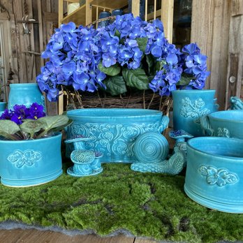 Thomas Pottery - Piney Teal collection of planters. - Commissioned Artists Near Me - Seagrove, North Carolina Thomas Pottery - Piney Teal collection of planters. - Commissioned Artists Near Me - Seagrove, North Carolina
