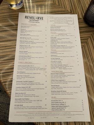 Menu photo 2 Revel and Rye Bar and Restaurant New York, NY Menu photo 2 Revel and Rye Bar and Restaurant New York, NY
