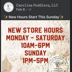 Carolina Peddlers - Updated hours