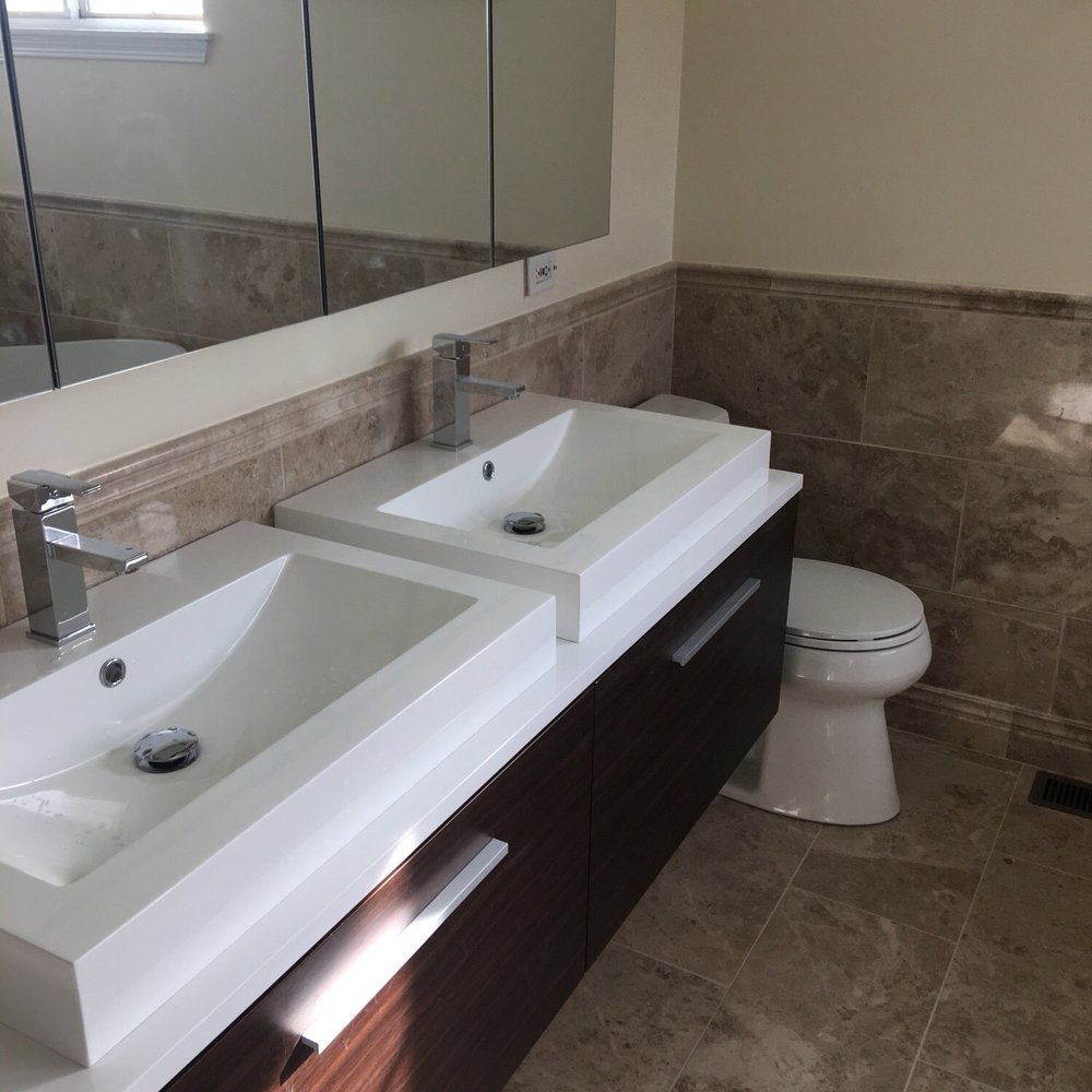 Richmond Floorcovering & Bath's - two sinks in a bathroom - General Contractors Near Me Richmond Floorcovering & Bath's - two sinks in a bathroom - General Contractors Near Me