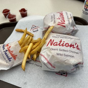 Nation's Giant Hamburgers - fries and ketchup - Burgers Near Me - Modesto, California