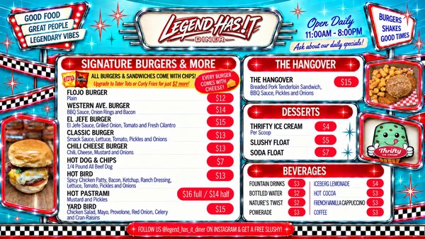 Menu photo 2 Legend Has It Diner Los Angeles, CA Menu photo 2 Legend Has It Diner Los Angeles, CA
