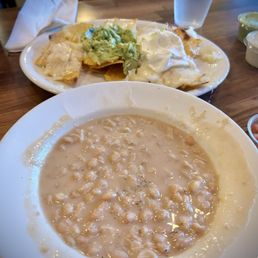 Nachos with side of beans