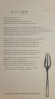 Menu photo 2 Piccino Presidio San Francisco, CA Menu photo 2 Piccino Presidio San Francisco, CA