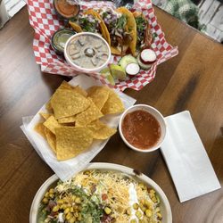 El Senor de los Tacos - Quesabirria, burrito bowl, chips and salsa